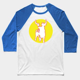 Pink Neon Sign Bull TORO Baseball T-Shirt